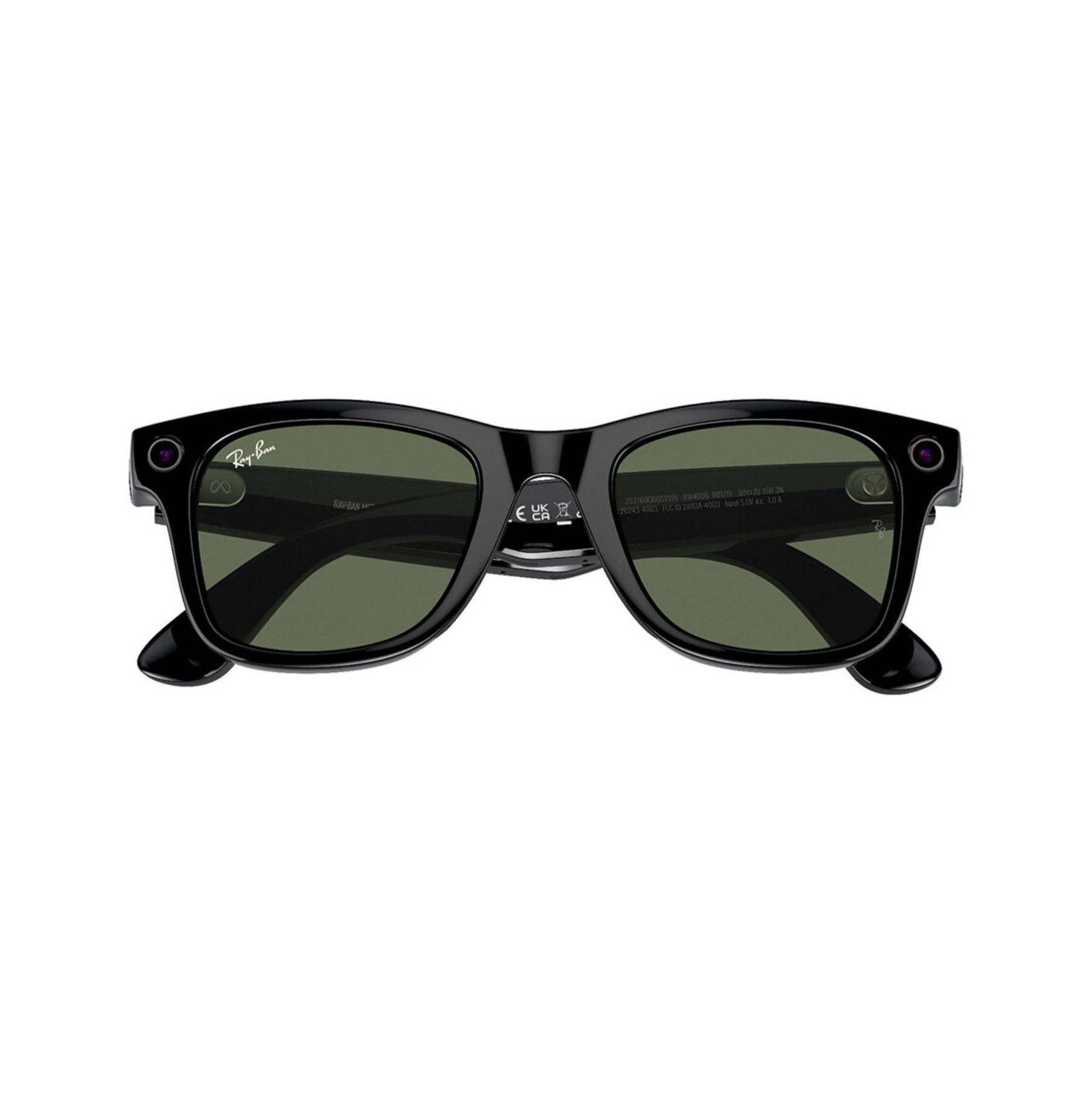 RayBan Meta Wayfarer, Блестящий черный/зеленый, Размер 155-53, RW4008 в Армавире