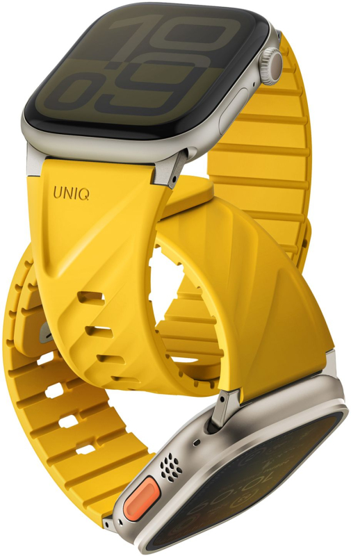 Ремешок Uniq для Apple Watch 49-40 mm FLUO Silicone Rubber Golden Yellow