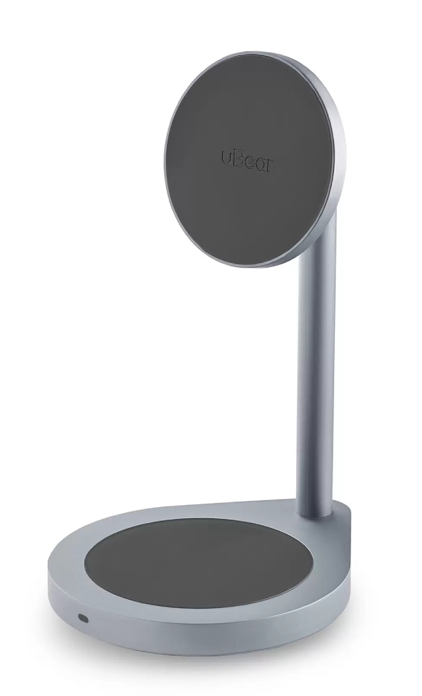 Беспроводное зарядное устройство Ubear Stage 2 в 1 Magnetic, серый