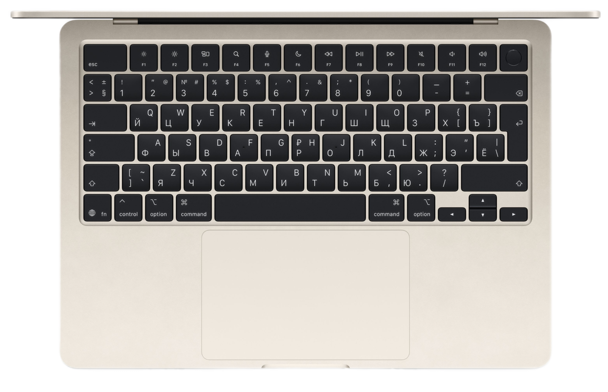 Ноутбук Apple MacBook Air 15" (Early 2026) MDVD4 (10C CPU/10C GPU/M5/16Гб/512Гб SSD) Сияющая звезда