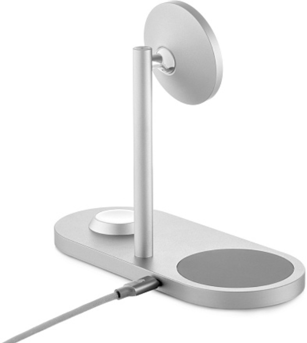 Беспроводное зарядное устройство Ubear Stage Pro 3 в 1 Magnetic Galaxy edition, серебристый