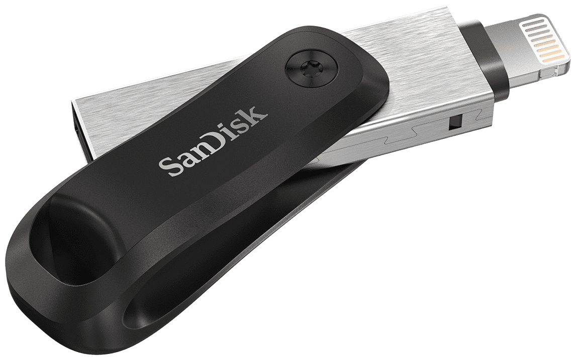 Флеш-накопитель USB 3.0 SanDisk 128ГБ Go iXpand  for iPhone and iPad (USB3.0/Lightning), Черный